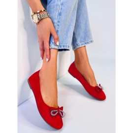 Benoit Ballerines en daim nœud rouge 3