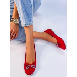 Benoit Ballerines en daim nœud rouge 2