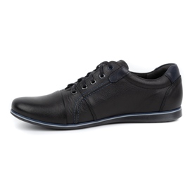 Kampol Chaussures décontractées en cuir pour hommes 39 / 5KAM noir le noir 1