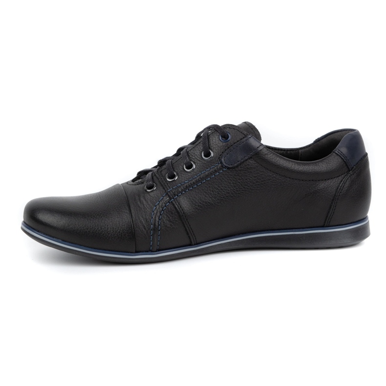 Kampol Chaussures décontractées en cuir pour hommes 39 / 5KAM noir 1