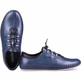 Kampol Chaussures en cuir masculin décontractées 337/63 Navy Blue Face bleu 4