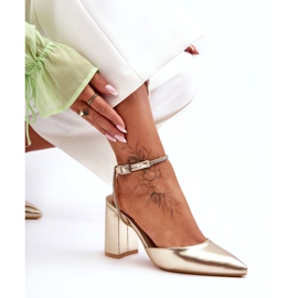 Escarpins en Eco-Cuir avec Bride Décorative, Golden Lirosa d'or 3