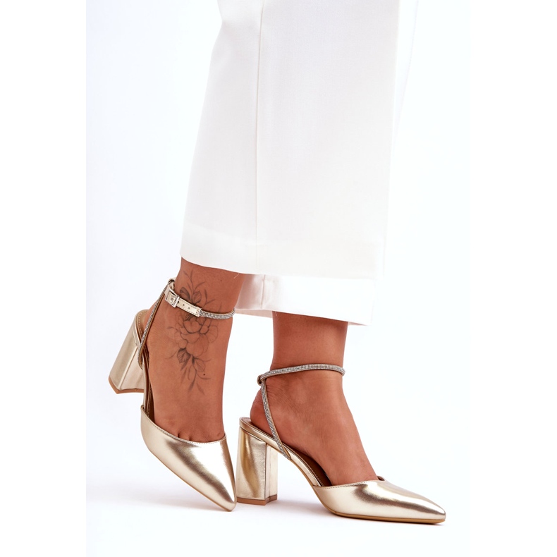 Escarpins en Eco-Cuir avec Bride Décorative, Golden Lirosa doré 5