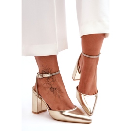 Escarpins en Eco-Cuir avec Bride Décorative, Golden Lirosa doré 6