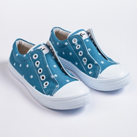 SHELOVET Baskets à enfiler pour filles 3F stars bleu 1
