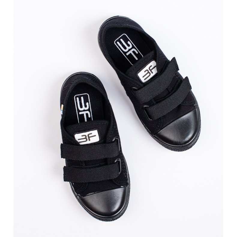 SHELOVET Baskets noires pour enfants avec velcro 3F le noir 1