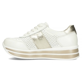 Baskets en cuir pour femmes sur la plate-forme blanc Filippo blanche 1