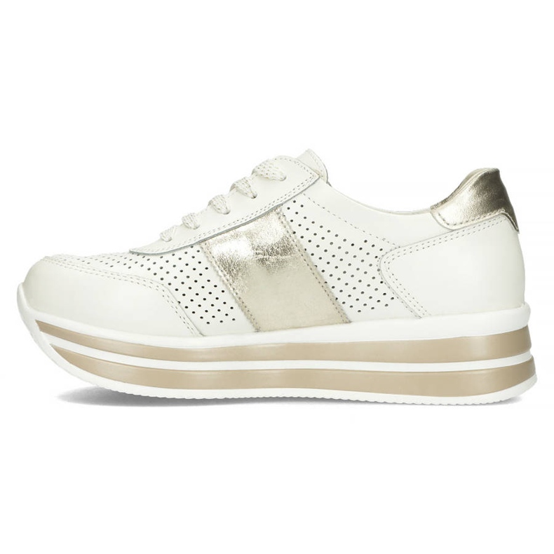 Baskets en cuir pour femmes sur la plate-forme blanc Filippo 1