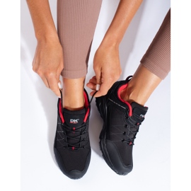 Chaussures de trekking femme DK imperméables noires et rouges le noir 1