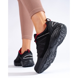 Chaussures de trekking femme DK imperméables noires et rouges 2