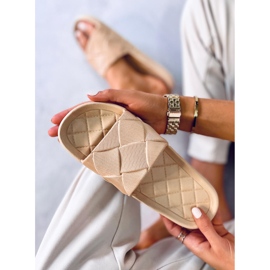 Claquettes Lottner en caoutchouc kaki beige 3