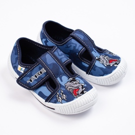 SHELOVET Chaussons enfant bleus pour maternelle 3F 1