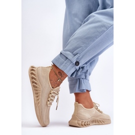 PG1 Baskets en textile à enfiler pour femmes Beige Venett 2