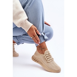 PG1 Baskets en textile à enfiler pour femmes Beige Venett 1
