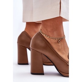 PS1 Escarpins à la mode sur un talon Brown Florence brun 4