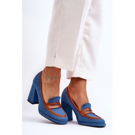 PS1 Escarpins à la mode sur talon haut bleu Florence 1