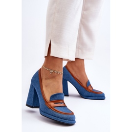 PS1 Escarpins à la mode sur talon haut bleu Florence 4