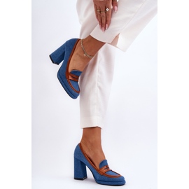 PS1 Escarpins à la mode sur talon haut bleu Florence 2