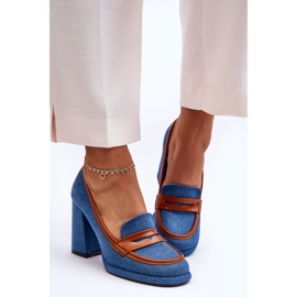 PS1 Escarpins à la mode sur talon haut bleu Florence 3