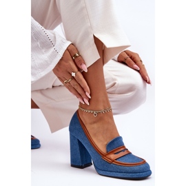 PS1 Escarpins à la mode sur talon haut bleu Florence 5