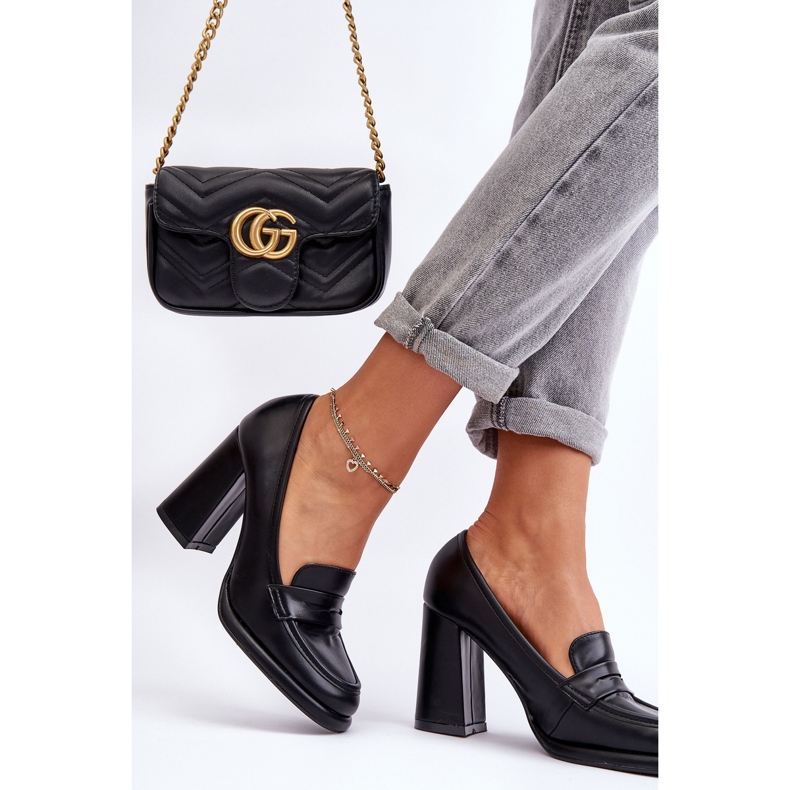 PS1 Escarpins à la mode sur un talon noir Florence le noir 2