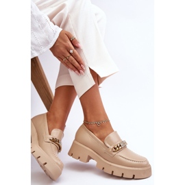 PS1 Mocassins Classiques Sur Une Plate-forme Chunky Beige Attrapez-moi! 5