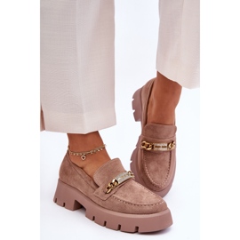 PS1 Mocassins en daim classiques sur plateforme épaisse marron Attrapez-moi! brun 4