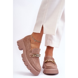 PS1 Mocassins en daim classiques sur plateforme épaisse marron Attrapez-moi! brun 3