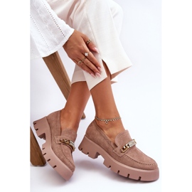 PS1 Mocassins en daim classiques sur plateforme épaisse marron Attrapez-moi! brun 1