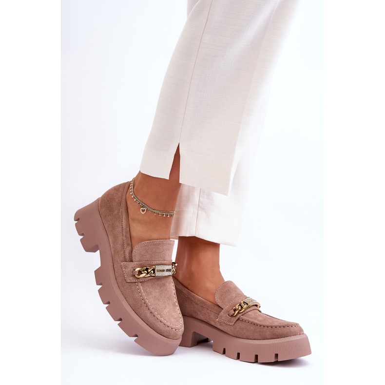 PS1 Mocassins en daim classiques sur plateforme épaisse marron Attrapez-moi! brun 2