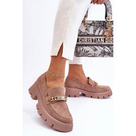 PS1 Mocassins en daim classiques sur plateforme épaisse marron Attrapez-moi! brun 6