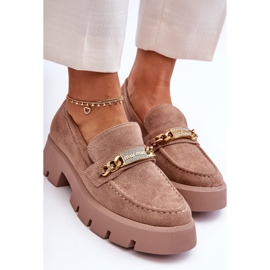 PS1 Mocassins en daim classiques sur plateforme épaisse marron Attrapez-moi! brun 7