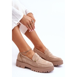 PS1 Mocassins En Daim Avec Décoration Esperta Beige 6