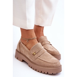 PS1 Mocassins En Daim Avec Décoration Esperta Beige 3