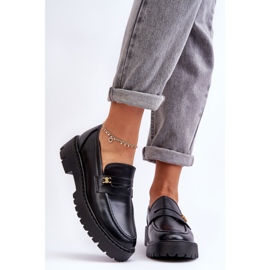 PS1 Mocassins En Cuir Avec Décoration Esperta Noire 1