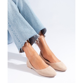 Ballerines confortables en daim beige 2