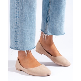 Ballerines confortables en daim beige 3