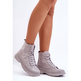 PS1 Baskets montantes en daim pour femmes Gris Eleamia 5