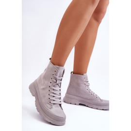 PS1 Baskets montantes en daim pour femmes Gris Eleamia 7