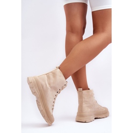 PS1 Baskets montantes en daim pour femmes Beige Eleamia 4