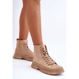 PS1 Baskets Montantes en Daim pour Femme Beige Foncé Elamia 6