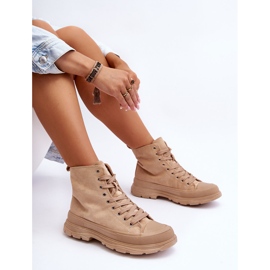 PS1 Baskets Montantes en Daim pour Femme Beige Foncé Elamia 1