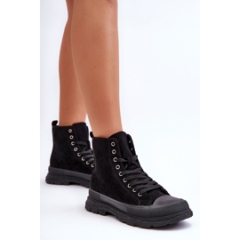 PS1 Baskets Montantes en Daim pour Femme Noir Eleamia le noir 6