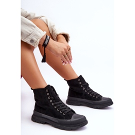 PS1 Baskets Montantes en Daim pour Femme Noir Eleamia le noir 1