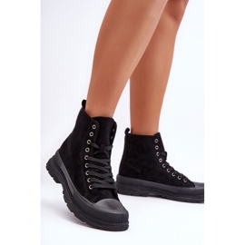 PS1 Baskets Montantes en Daim pour Femme Noir Eleamia le noir 5