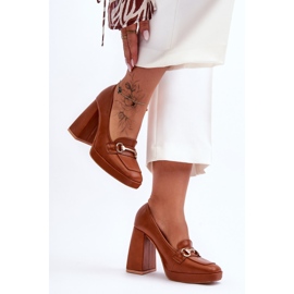 Escarpins en cuir Camel Rouse à la mode brun 1