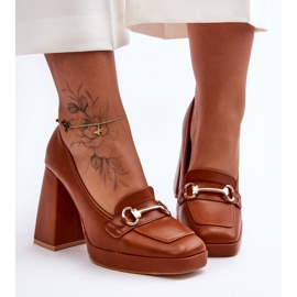 Escarpins en cuir Camel Rouse à la mode brun 6