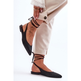 Ballerines Femme à Lacets Ornées de Clous Noir Jange 2