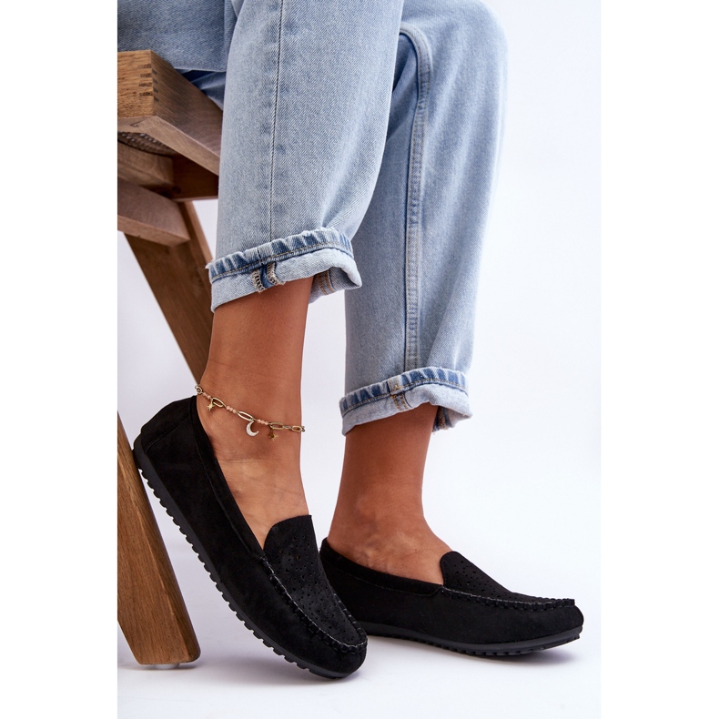 Mocassins en Daim pour Femme Noir Molly 1
