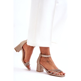 Sandales à Talons Brillants Golden Enenor d'or 3